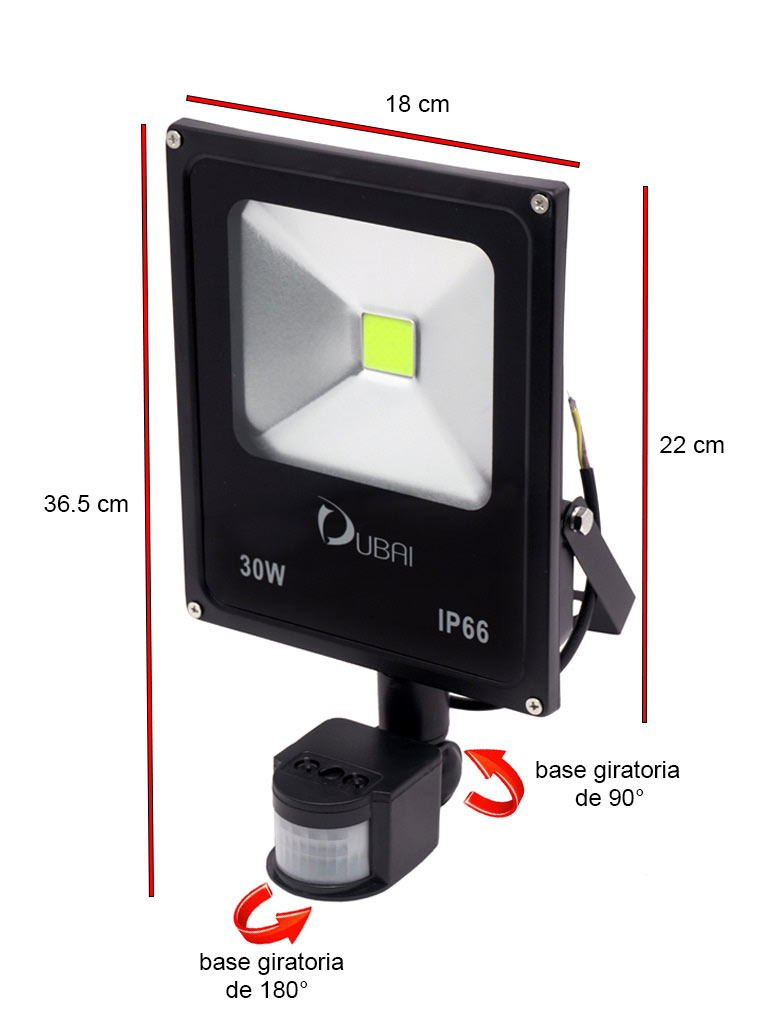 Reflector LED 30W Con Sensor de Movimiento - Led to Go