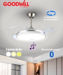 Lámpara Led Ventilador con Bluetooth 28076