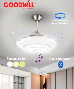 Lámpara Led Ventilador con Bluetooth 28077