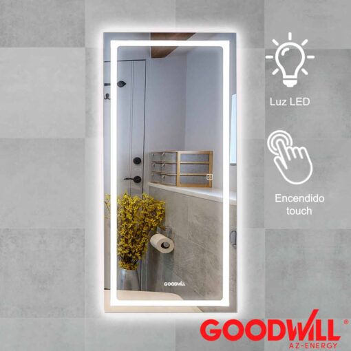 Espejo con luz LED touch Fullbody corte en punta,1.80x65cm 72056 - Goodwill